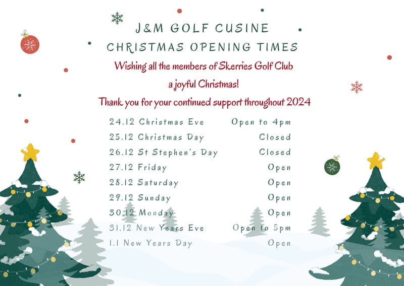 J&M Cuisine Christmas Opening Times