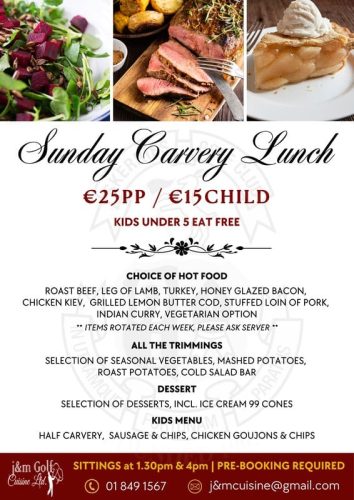 Carvery Clubhouse Flyer for Skerries Golf Club